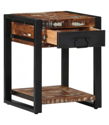 vidaXL Side Table Multicolour 40x40x50 cm Solid Wood Reclaimed — Size: 40 x 40 x 50 cm