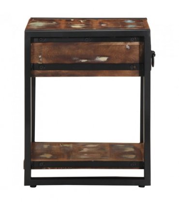 vidaXL Side Table Multicolour 40x40x50 cm Solid Wood Reclaimed — Size: 40 x 40 x 50 cm