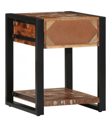 vidaXL Side Table Multicolour 40x40x50 cm Solid Wood Reclaimed — Size: 40 x 40 x 50 cm