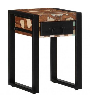 vidaXL Side Table Multicolour 35x35x50 cm Solid Wood Reclaimed — Size: 35 x 35 x 50 cm