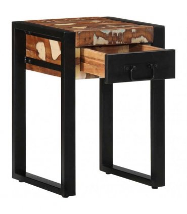 vidaXL Side Table Multicolour 35x35x50 cm Solid Wood Reclaimed — Size: 35 x 35 x 50 cm