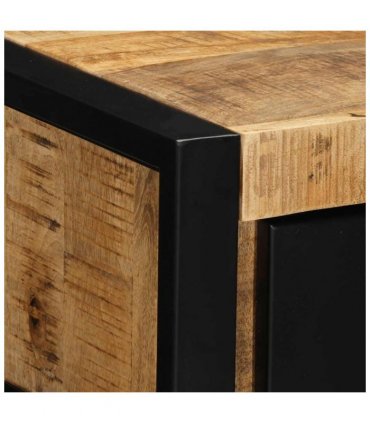vidaXL Bedside Cabinet 40x35x25 cm Solid Rough Wood Mango — Colour: Natural wood
