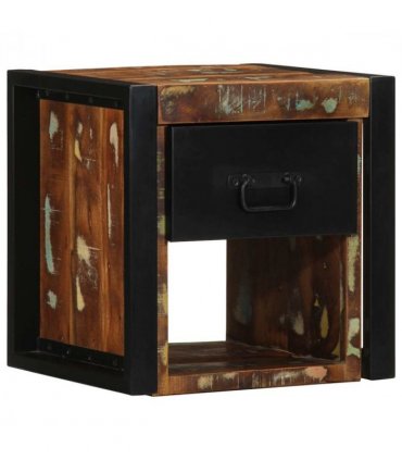 vidaXL Bedside Cabinet Multicolour 40x35x40 cm Solid Wood Reclaimed