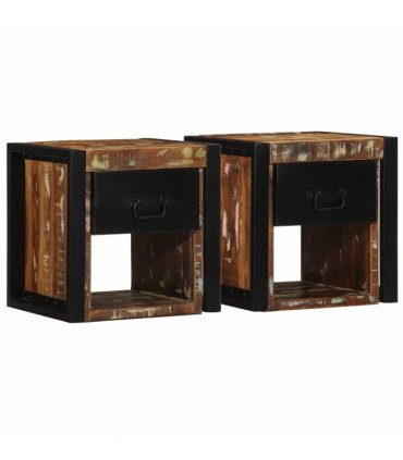 vidaXL Bedside Cabinets 2 pcs Multicolour 40x35x40 cm Solid Wood Reclaimed