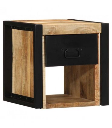 vidaXL Bedside Cabinets 2 pcs 40x35x40 cm Solid Rough Wood Mango — Colour: Natural wood