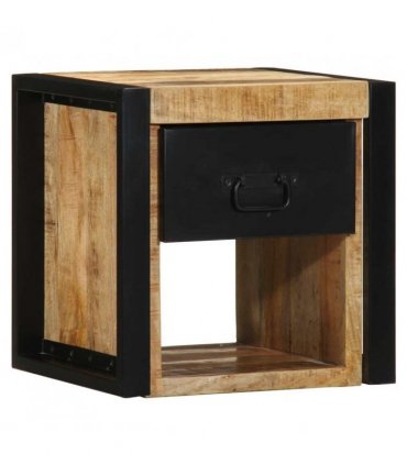 vidaXL Bedside Cabinets 2 pcs 40x35x40 cm Solid Rough Wood Mango — Colour: Natural wood