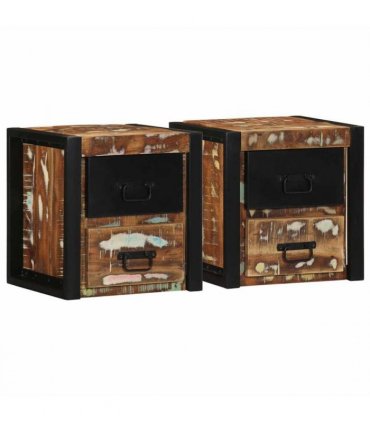 vidaXL Bedside Cabinets 2 pcs Multicolour 40x35x40 cm Solid Wood Reclaimed — V0671987182