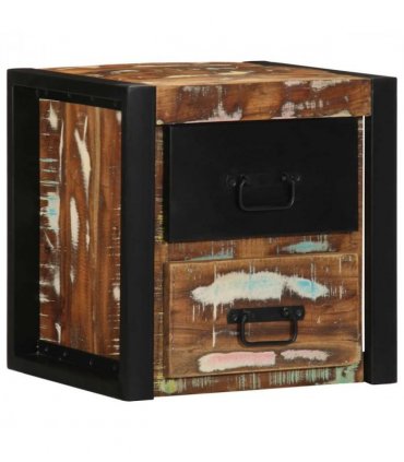 vidaXL Bedside Cabinet Multicolour 40x35x40 cm Solid Wood Reclaimed — V0671987184