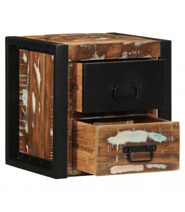 vidaXL Bedside Cabinet Multicolour 40x35x40 cm Solid Wood Reclaimed — V0671987184