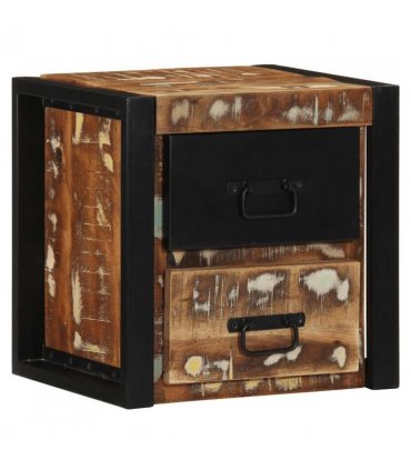 vidaXL Bedside Cabinet Multicolour 40x35x40 cm Solid Wood Reclaimed — V0671987184