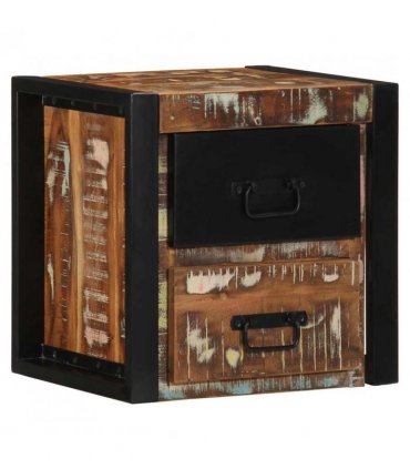 vidaXL Bedside Cabinet Multicolour 40x35x40 cm Solid Wood Reclaimed — V0671987184