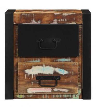 vidaXL Bedside Cabinet Multicolour 40x35x40 cm Solid Wood Reclaimed — V0671987184