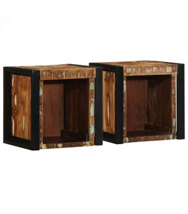 vidaXL Bedside Cabinets 2 pcs Multicolour 40x35x40 cm Solid Wood Reclaimed — V0671987189
