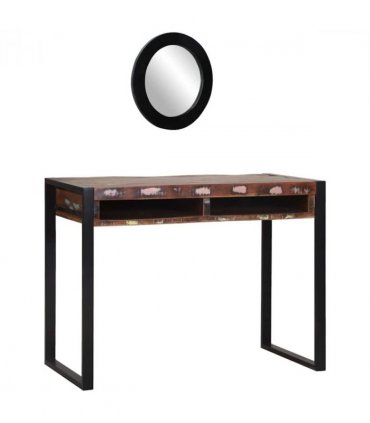 vidaXL Dressing Table Multicolour 100 x 50 x 75 cm Solid Reclaim wood — Colour: Brown