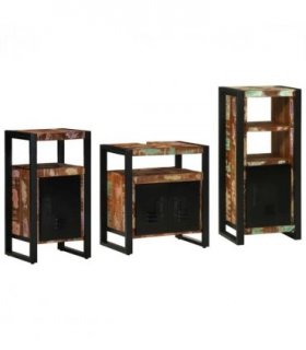 vidaXL Bathroom Furniture Set with Drawer 3 pcs Solid Reclaim Wood — V0671987294