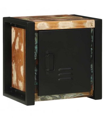 vidaXL Bathroom Furniture Set with Drawer 4 pcs Solid Reclaim Wood — Colour: Black, Size: 40 x 35 x 90 cm — V0671987323