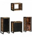 vidaXL Bathroom Furniture Set with Drawer 4 pcs Solid Reclaim Wood — Colour: Brown, Size: 40 x 35 x 90 cm