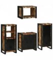 vidaXL Bathroom Furniture Set 4 pcs Multicolour Solid Reclaimed Wood — Colour: Brown, Size: 55 x 35 x 60 cm
