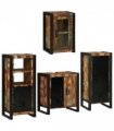 vidaXL Bathroom Furniture Set 4 pcs Multicolour Solid Reclaimed Wood — Colour: Brown, Size: 55 x 35 x 60 cm — V0671987368
