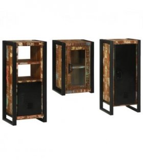 vidaXL Bathroom Furniture Set 3 pcs Multicolour Solid Reclaimed Wood — Colour: Brown, Size: 40 x 35 x 90 cm