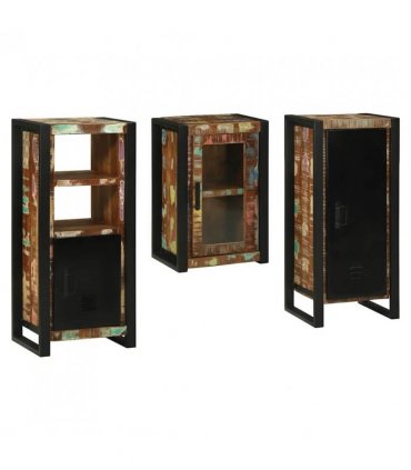 vidaXL Bathroom Furniture Set 3 pcs Multicolour Solid Reclaimed Wood — Colour: Brown, Size: 40 x 35 x 90 cm