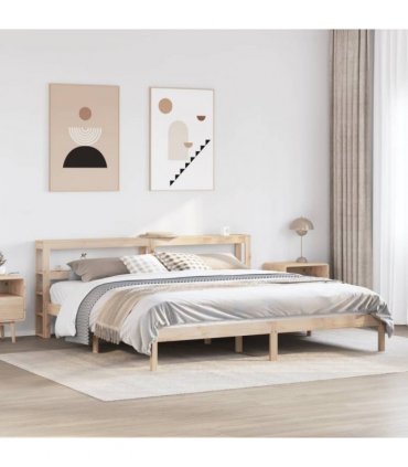 vidaXL Bed Frame without Mattress 180x200 cm Super King Solid Wood Pine — Colour: natural, Size: 180 x 200 cm — V0671987381