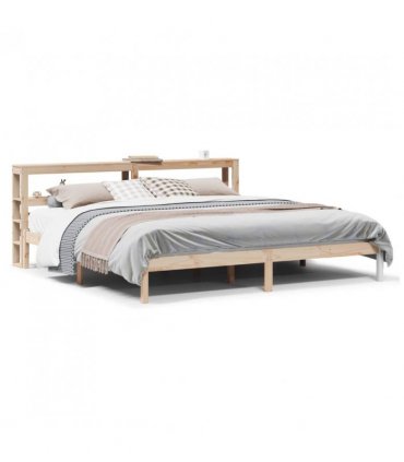 vidaXL Bed Frame without Mattress 180x200 cm Super King Solid Wood Pine — Colour: natural, Size: 180 x 200 cm — V0671987381