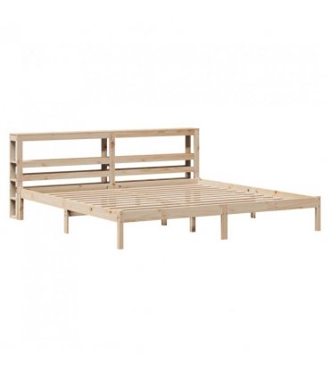 vidaXL Bed Frame without Mattress 180x200 cm Super King Solid Wood Pine — Colour: natural, Size: 180 x 200 cm — V0671987381