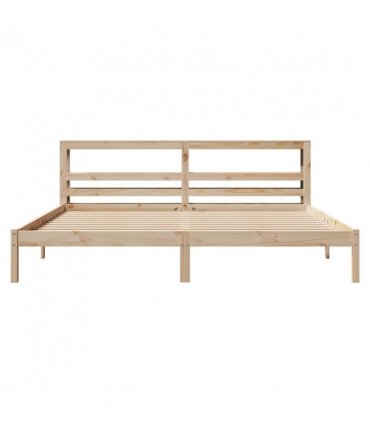 vidaXL Bed Frame without Mattress 180x200 cm Super King Solid Wood Pine — Colour: natural, Size: 180 x 200 cm — V0671987381