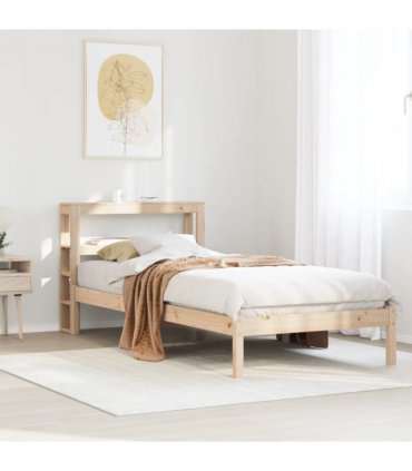 vidaXL Bed Frame without Mattress 75x190 cm Small Single Solid Wood Pine — Colour: natural, Size: 75 x 190 cm