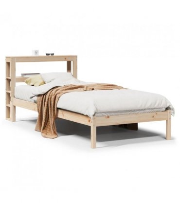 vidaXL Bed Frame without Mattress 75x190 cm Small Single Solid Wood Pine — Colour: natural, Size: 75 x 190 cm
