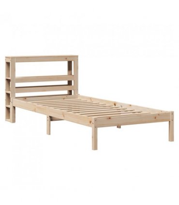 vidaXL Bed Frame without Mattress 75x190 cm Small Single Solid Wood Pine — Colour: natural, Size: 75 x 190 cm