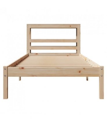 vidaXL Bed Frame without Mattress 75x190 cm Small Single Solid Wood Pine — Colour: natural, Size: 75 x 190 cm