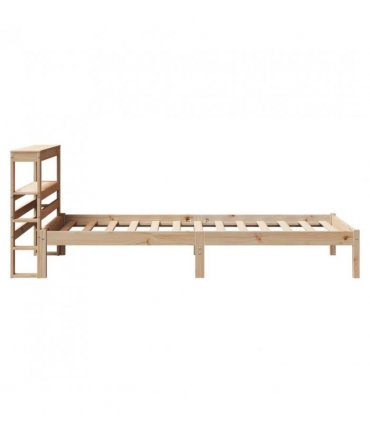 vidaXL Bed Frame without Mattress 75x190 cm Small Single Solid Wood Pine — Colour: natural, Size: 75 x 190 cm