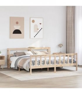 vidaXL Bed Frame without Mattress 180x200 cm Super King Solid Wood Pine — Colour: natural, Size: 180 x 200 cm — V0671987410
