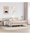 vidaXL Bed Frame without Mattress 180x200 cm Super King Solid Wood Pine — Colour: natural, Size: 180 x 200 cm — V0671987410