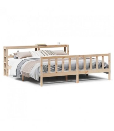 vidaXL Bed Frame without Mattress 180x200 cm Super King Solid Wood Pine — Colour: natural, Size: 180 x 200 cm — V0671987410