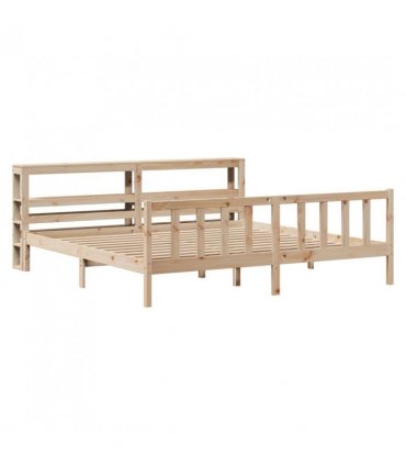 vidaXL Bed Frame without Mattress 180x200 cm Super King Solid Wood Pine — Colour: natural, Size: 180 x 200 cm — V0671987410
