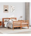 vidaXL Bed Frame without Mattress Wax Brown 120x190 cm Small Double Solid Wood Pine — Size: 120 x 190 cm — V0671987438