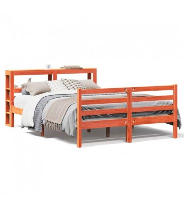 vidaXL Bed Frame without Mattress Wax Brown 120x190 cm Small Double Solid Wood Pine — Size: 120 x 190 cm — V0671987438