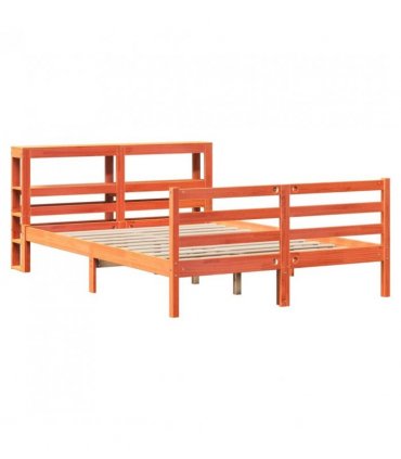 vidaXL Bed Frame without Mattress Wax Brown 120x190 cm Small Double Solid Wood Pine — Size: 120 x 190 cm — V0671987438