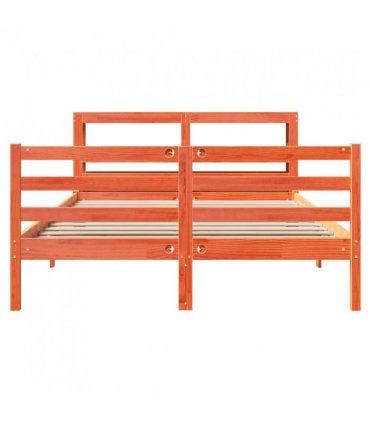 vidaXL Bed Frame without Mattress Wax Brown 120x190 cm Small Double Solid Wood Pine — Size: 120 x 190 cm — V0671987438