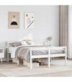 vidaXL Senior Bed with Headboard without Mattress White 120x190 cm Small Double — Size: 120 x 190 cm