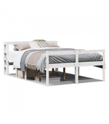 vidaXL Senior Bed with Headboard without Mattress White 120x190 cm Small Double — Size: 120 x 190 cm