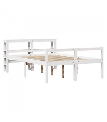 vidaXL Senior Bed with Headboard without Mattress White 120x190 cm Small Double — Size: 120 x 190 cm