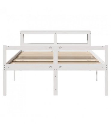 vidaXL Senior Bed with Headboard without Mattress White 120x190 cm Small Double — Size: 120 x 190 cm