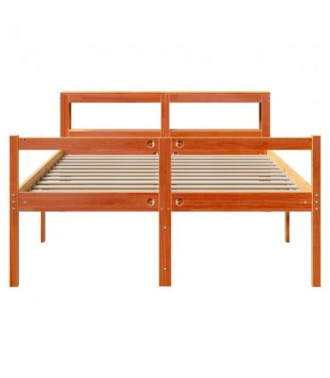 vidaXL Bed Frame with Headboard without Mattress Wax Brown 120x200 cm — Size: 120 x 200 cm — V0671987456