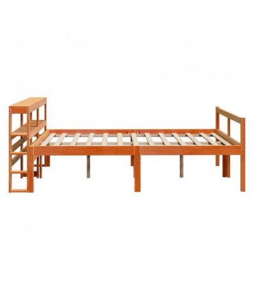 vidaXL Bed Frame with Headboard without Mattress Wax Brown 120x200 cm — Size: 120 x 200 cm — V0671987456