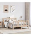 vidaXL Bed Frame with Headboard without Mattress 120x200 cm — Colour: natural, Size: 120 x 200 cm