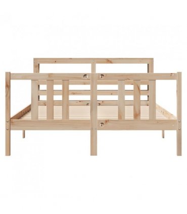 vidaXL Bed Frame with Headboard without Mattress 120x200 cm — Colour: natural, Size: 120 x 200 cm
